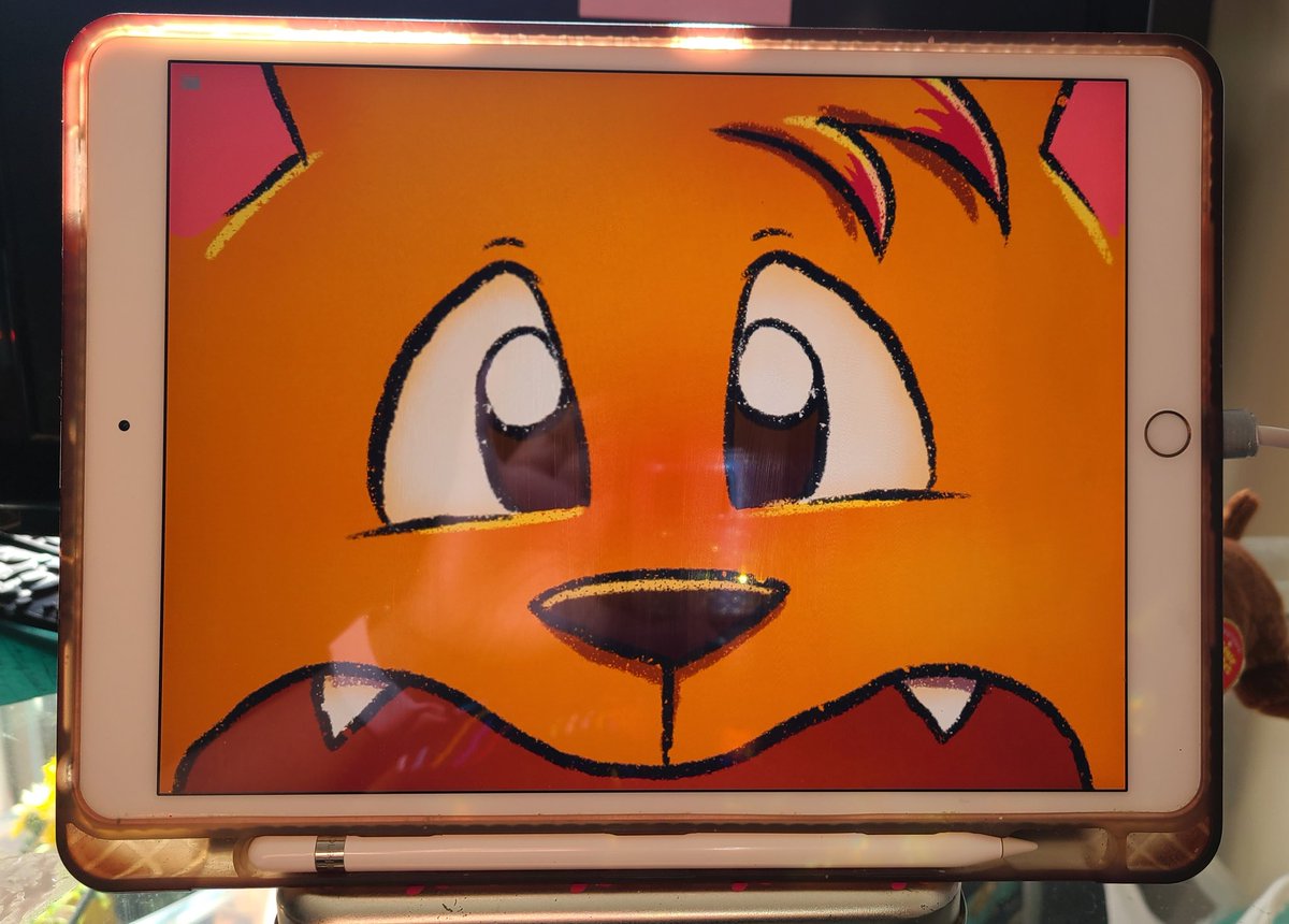 1PaintedWolf's tweet photo. Working on a #Commission. Here's a #SneakPeek. #drawingwhileblack #womenownedbusiness #kawaii #fox #Procreate https://t.co/75K8kU6y9K