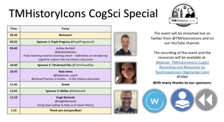 IT’S TODAY!
Three amazing practitioners sharing CogSci practice in History 😍
Starting at 9.30.
Everyone’s circumstances are different at the moment so it will be recorded so that you can view at a time that works for you 🖤