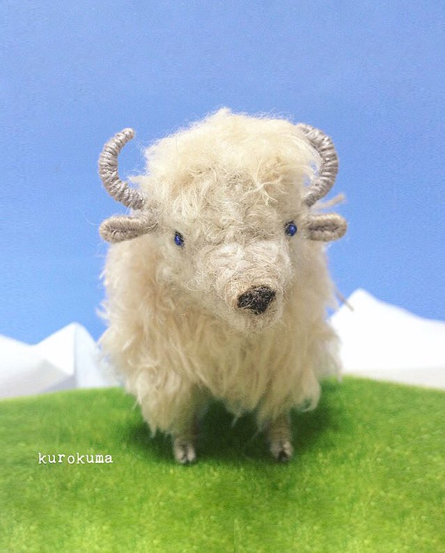 Kurokuma 毛糸とワイヤーの動物たち 白いヤクもいます T Co Cz8dset8ua Twitter