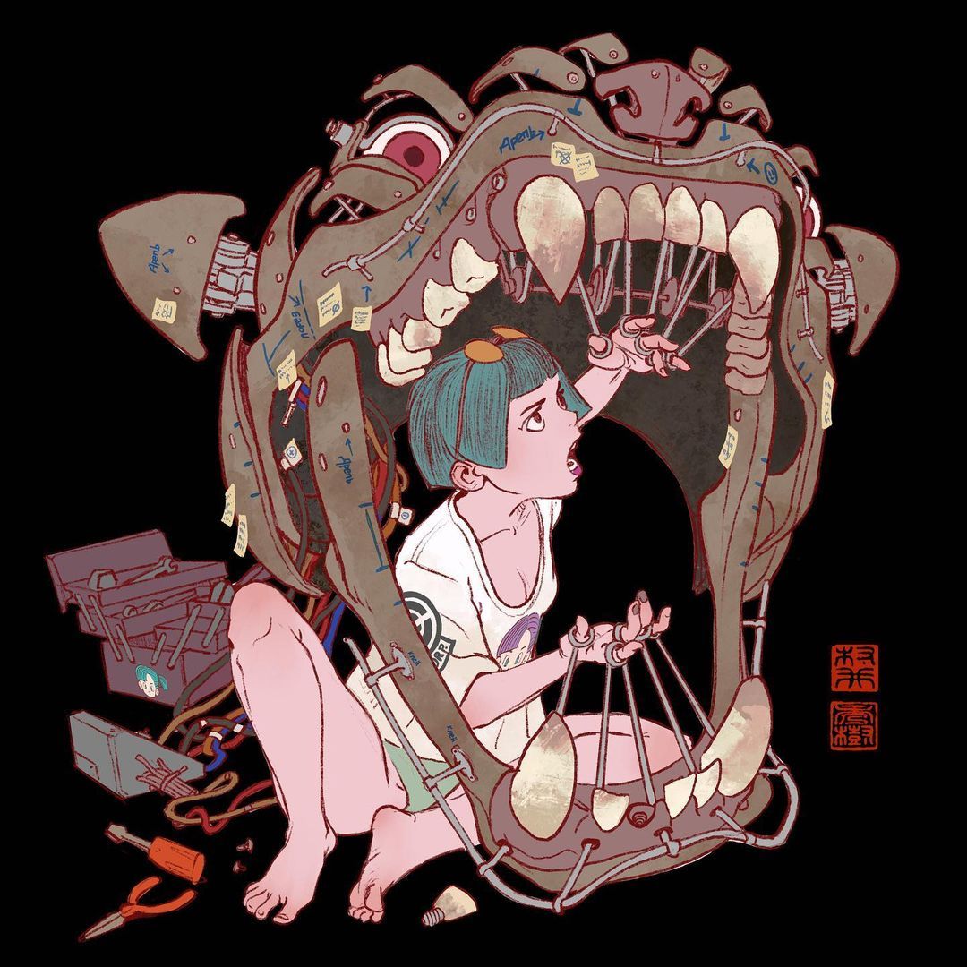 BeautifulBzarre's tweet photo. The style. The narrative. This is wonderful! โAnimatronicโ by Will Murai.
#beautifulbizarre #digitalart #Procreate #animatronics #animatronic #willmurai #procreate #bulma #popsurrealism #newcontemporaryart https://t.co/sgoCKdWaj4