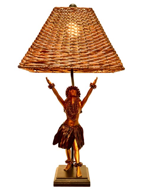 ハワイ フラダンス シェードランプ ブロンズ像
