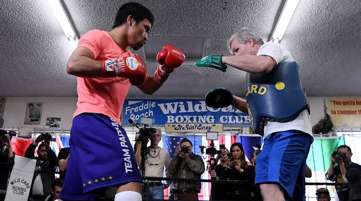 MannyPacquiao's tweet photo. Happy Birthday to the best trainer in the world, my mentor, my best friend, @FreddieRoach https://t.co/6zYDwfh0va