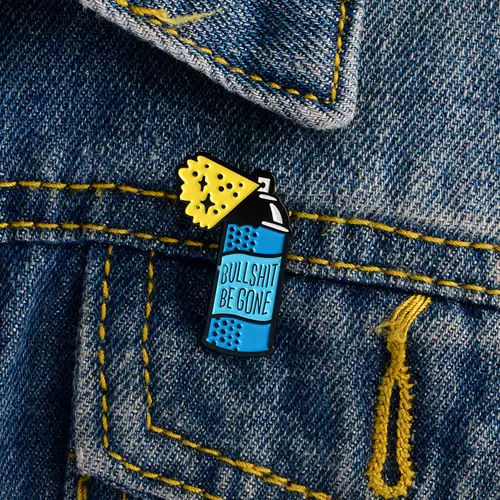 EnamelpinsC's tweet photo. This Bullshit Be Gone enamel pin puts everyone on notice that bullshit will not be tolerated. https://t.co/6RXz5MsxLD