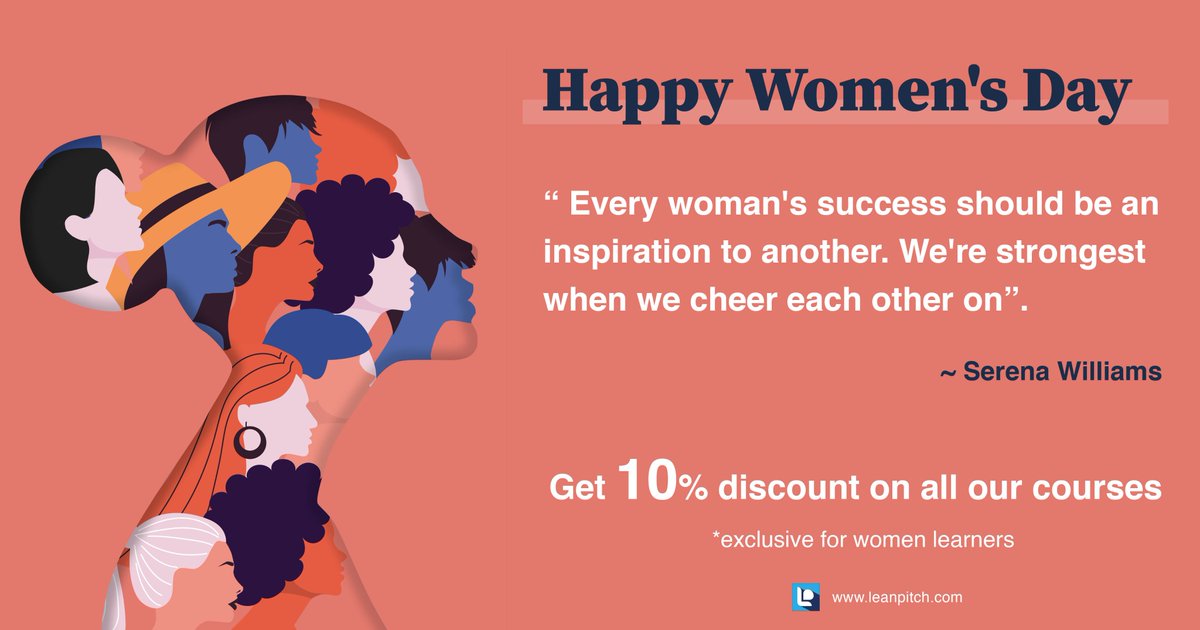 leanpitch's tweet photo. Every woman’s success should be an inspiration to another. We’re strongest when we cheer each other on. -Serena Williams.

Leanpitch wishes a happy women’s day to all the females out there.

#ChooseToChallenge #IWD2021 #womensday #leanpitch https://t.co/vv3SyJl0ng