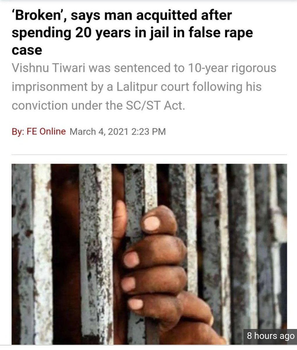 Kumar_dilip's tweet photo. #VishnuTiwari #justiceForVishnuTiwari
We appeal to our government to support and compensate Vishnu Tiwari. He was innocent but spent his 20 years of precious life in jail. He has lost everything in this 20 years of imprisonment.
@hrw @PMOIndia https://t.co/Vxha3LKySy