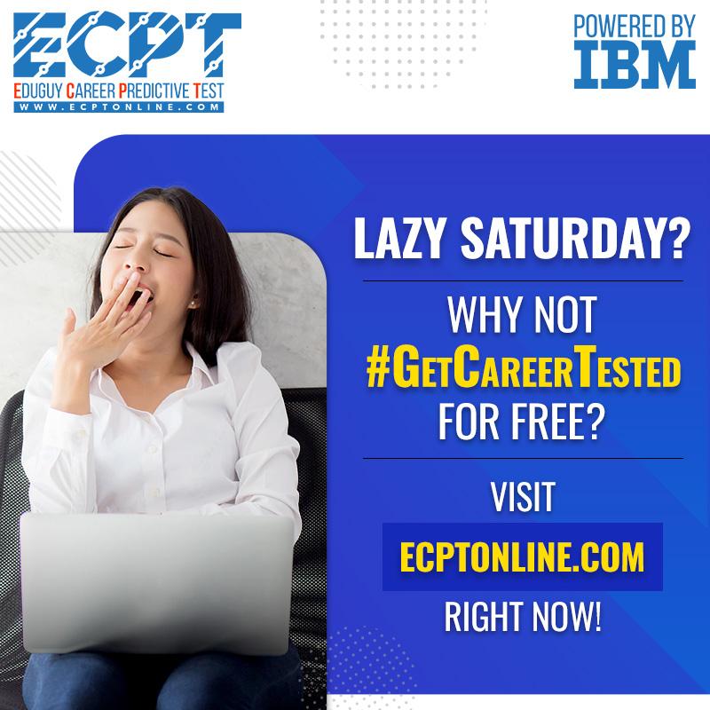 ajitfnb's tweet image. Make your Saturday productive right now with #ECPT!
Visit ecptonline.com to take the FREE #EduguyCareerPredictiveTest.

#machinelearning #datascience #FindSomethingNew #Eduguy #IBM #Education #careerchoices #careerguidance #Higherstudies #collegehunting #betterchoices