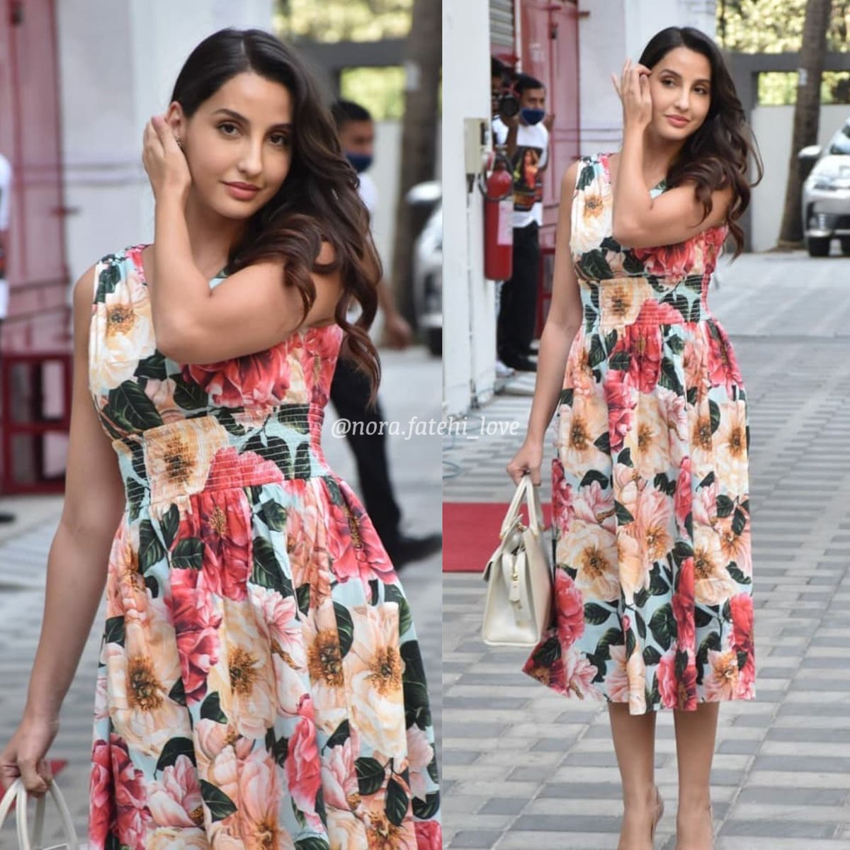 Norafatehi_love's tweet photo. Nora looks gorgeous in this floral dress 😍🌸🌼❤️ snapped at TSeries office yesterday for the celebration of #Dilbar hitting 1 Billion views on YouTube 😍🤩🔥

#NoraFatehi1BDilbar #Dilbar1BillionViews #NoraFatehi #WeLoveNoraFatehi https://t.co/kMFOon7tIK