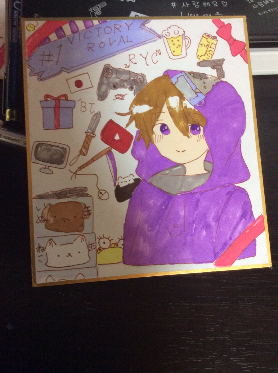 Ryc やわらか戦車 完成したばったちゃん色紙 目にハイライトがなかった時はすっごい怖かったけどハイライトいれるとかわいい Battachang のチャンネル登録お願いします٩ W و