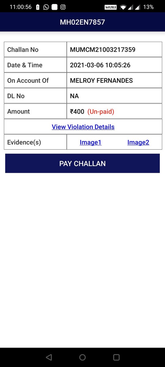 xaviermelroy's tweet photo. @MumbaiPolice @mtptraffic I have been charged 2 challan from the past 2 days and one a few months before. My bike is a Bajaj Dominar 400 but the photos are of an Activa with the same number on my bike. Please look into this issue. https://t.co/Tmmxt2EMX6