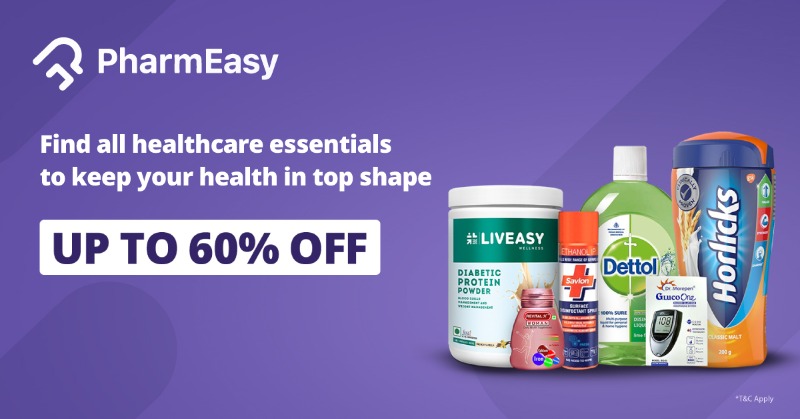 pharmeasyapp's tweet photo. Get Up To 60% Off on all Healthcare Essentials Only at PharmEasy. Order Now!