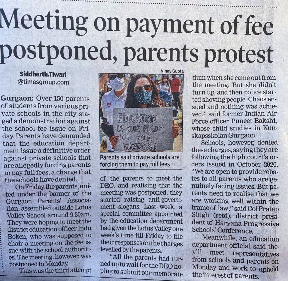 Parents simply want
1 Tuition fees only, this session.
2 Online class so that Children are Safe at home from any infection.
Above clear cut instructions will help not only the Parents but Schools too in the larger interest of the society.
<a href="/PMOIndia/">PMO India</a>
Let's all work together as ONE.