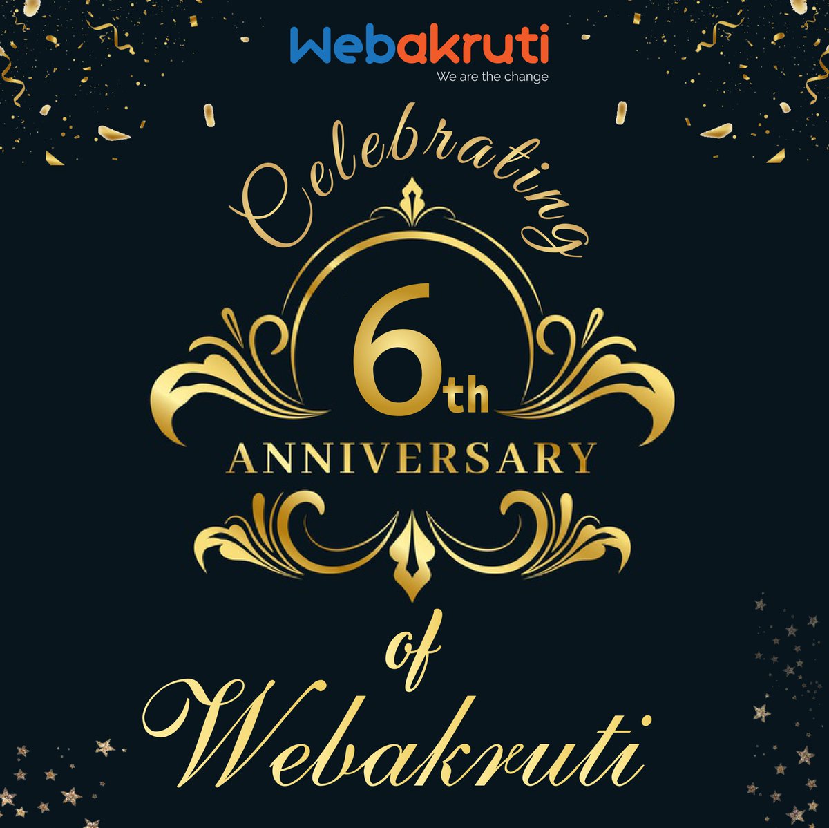 webakruti's tweet photo. The #year2021 is our 6th #Anniversary 🎉

To team:
#Congratulations #team for all your ✌️efforts and accomplishments🏆 to deliver quality #services

To clients:
Thank you for trusting us and making us the leader

#SoftwareDeveloper #webdevelopment #developers #DigitalMarketing https://t.co/9Eyzz94Zn5