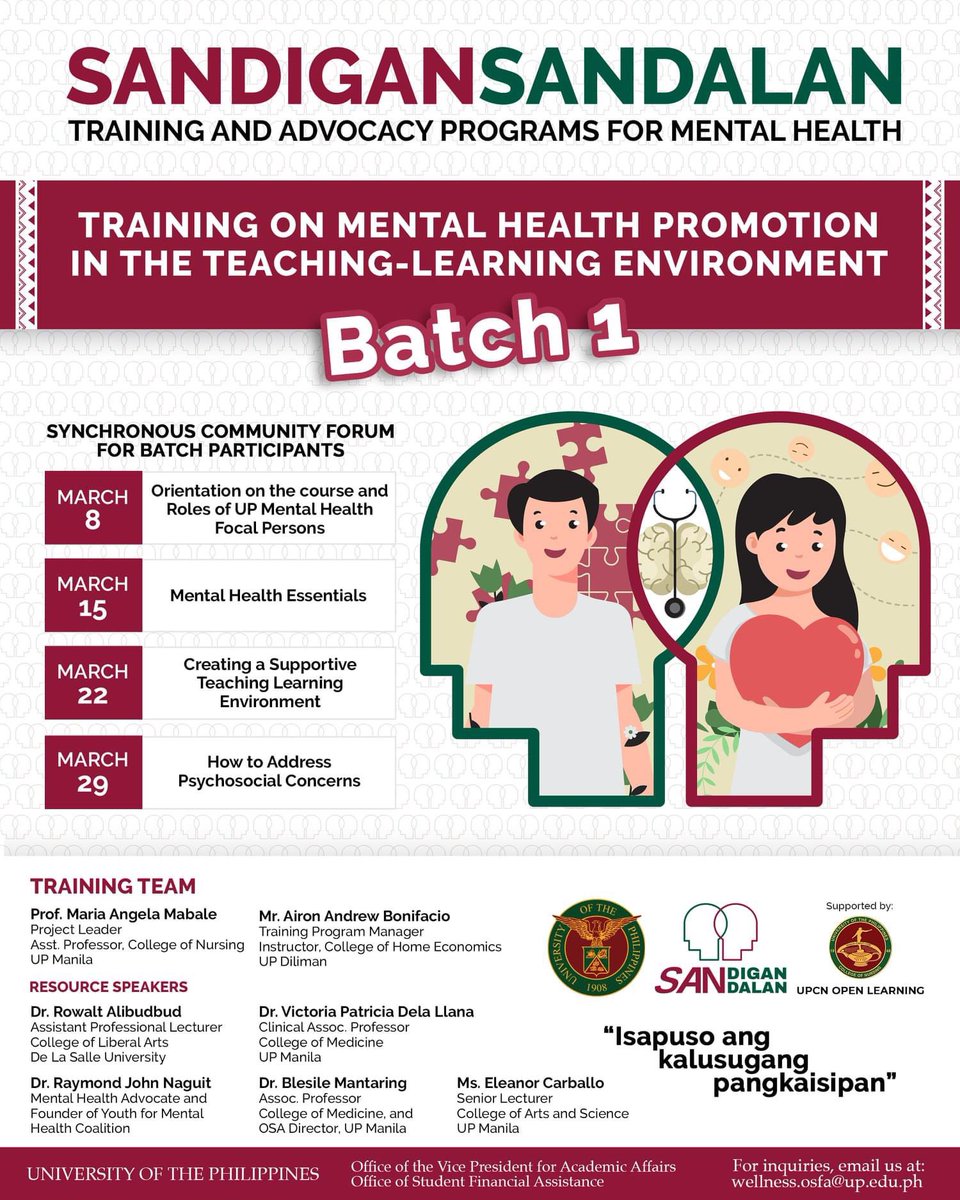 raymond_naguit's tweet image. So happy to be part of this initiative of @upsystem! From campaigning for the mental health law since 2017, we are now seeing it being actualized in schools! Tagumpay natin to! #MoveforMH