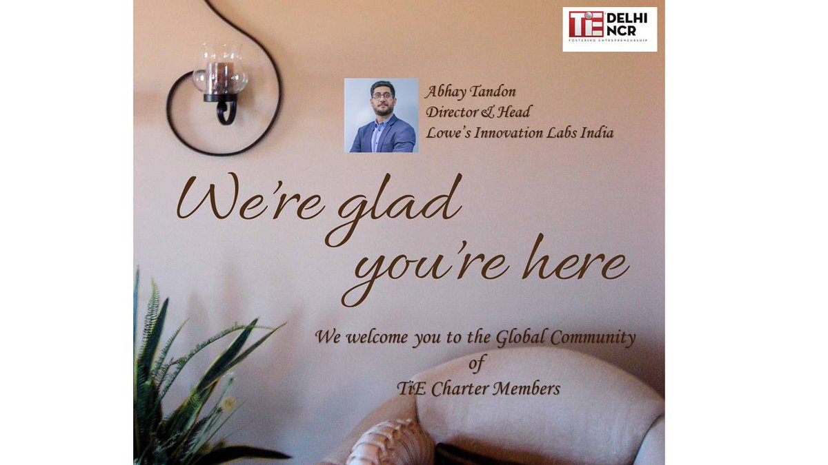 <a href="/AbhayTandon20/">Abhay Tandon</a>, Director, <a href="/LowesLabs/">Lowe's Innovation Labs</a>, joins us as our Charter Member!

His extensive experience working in startups and the Venture Capital industry will immensely benefit the #TiE community.

#TiEDelhiNCRCharterMember 

<a href="/ruchitahanda/">ruchitahanda راہندھینڈا</a> <a href="/geetikadayal/">Geetika Dayal</a>