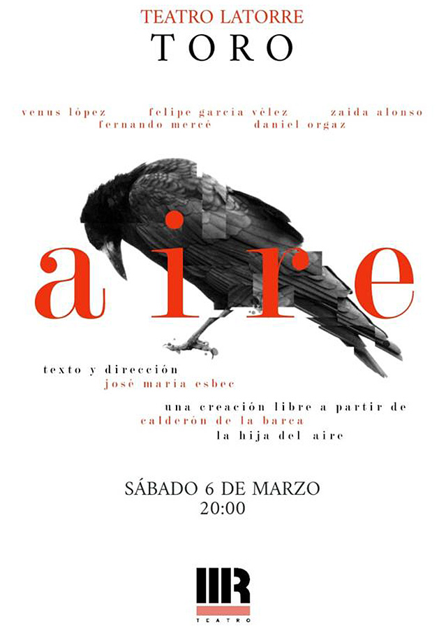 No olvidéis que hoy sábado, 20:00horas, tenemos una cita con “AIRE”, moderna adaptación de la “La hija del aire” de Calderón de la Barca. 
Información: toroayto.es/entidades.php?…
Entradas a la venta en: vivetoro.sacatuentrada.es
#vivetoro <a href="/Toro_Ayto/">Ayuntamiento Toro</a> <a href="/TurismoToro/">Turismo Toro</a>  <a href="/ThreeRTeatro/">ThreeR Teatro</a>