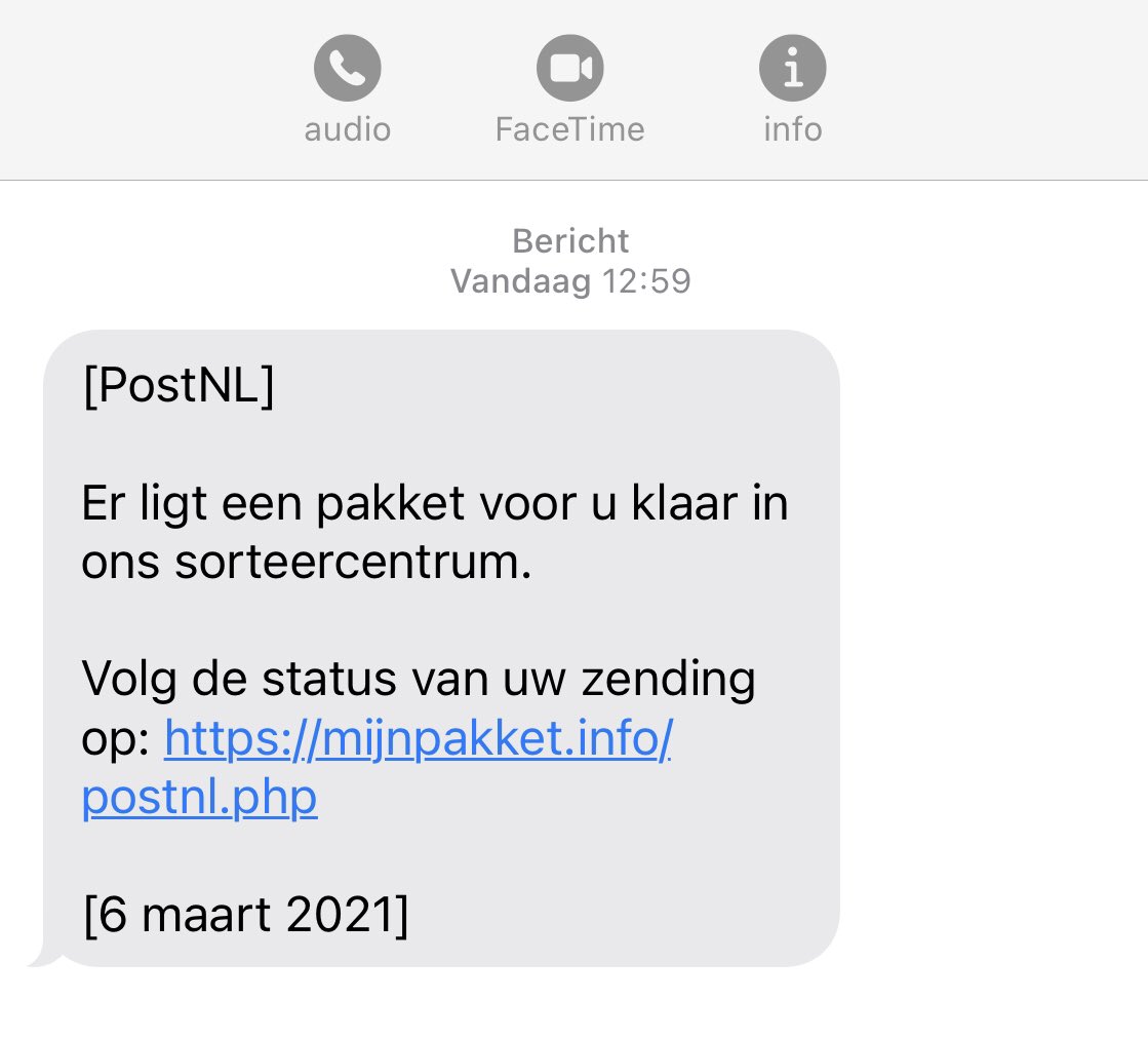 Nieuwe vorm van oplichting?
<a href="/PostNL/">PostNL</a>? Of kenden jullie deze truc al? Als je op de link drukt krijg je een link om verzendkosten te betalen 😣. Niet gedaan hoor maar misschien goed om mee te waarschuwen