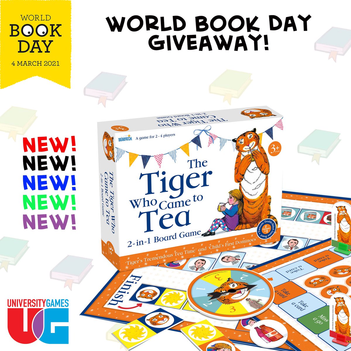 ugames_uk's tweet photo. You can still enter! To complete our book-themed game giveaway week, our final prize is the new The Tiger who came to Tea board game! To enter
RT &amp; Follow
Comment: #WorldBookDayGiveaway  
Closes at 11am 8 Mar 2021. UK only. Full details &amp; t&amp;c’s on FB &amp; IG
#giveaway #win https://t.co/1Q5wbkMrnv