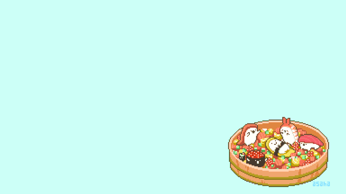 「回転ずしくんのパソコン用壁紙つくってみました! #回転ずしくん 」|asahaのイラスト