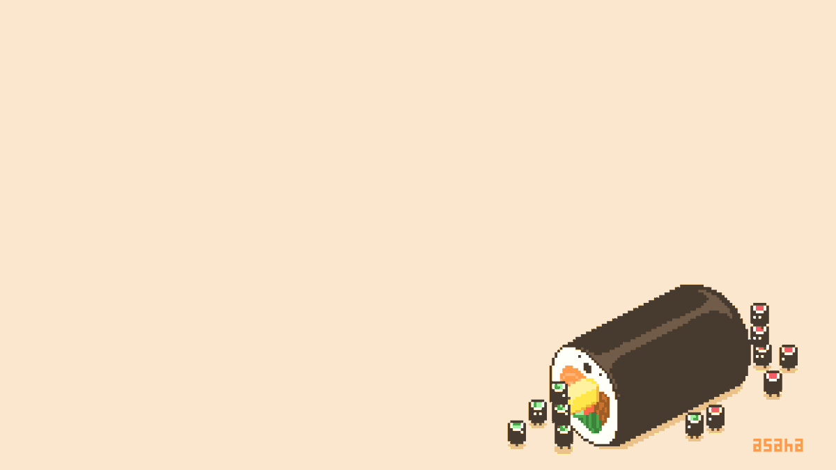 「回転ずしくんのパソコン用壁紙つくってみました! #回転ずしくん 」|asahaのイラスト