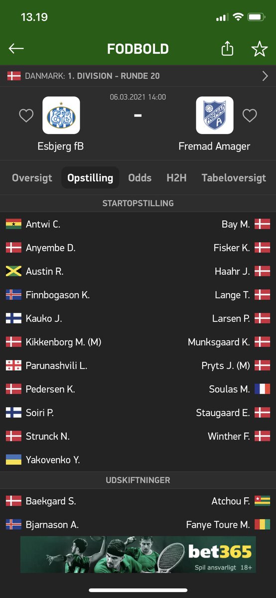 Hårde odds for <a href="/KasperFisker1/">Kasper Fisker</a> og <a href="/FremadAelite/">Fremad Amager Elite</a> der stiller op 10 mod 11 i dag 🤭