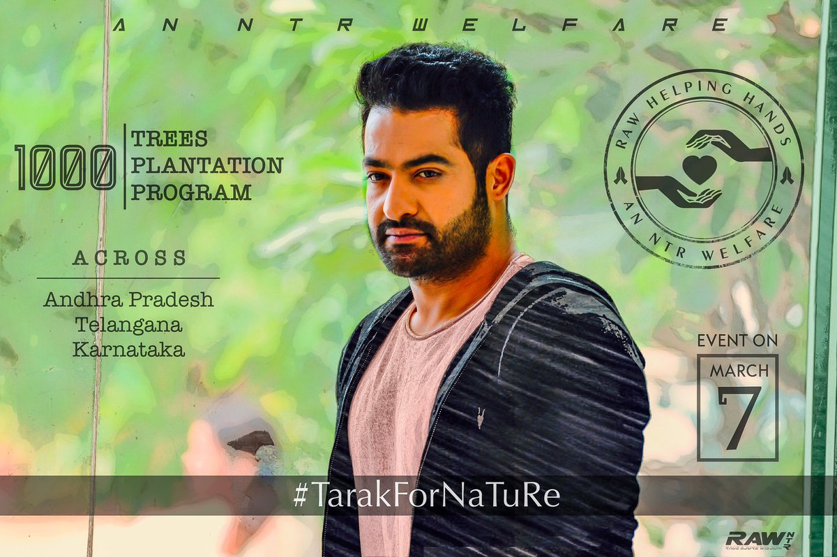 A Wave Of Greenery Towards Mother NaTuRe🌱🌿🌳

Here’s The Hashtag For @RAWNTR 2nd Event Tomorrow:)

👉🏼 #TarakForNaTuRe 

An #NTR Welfare ❤️

Great Initiative by d Team! Let's Support dem guys!

@tarak9999