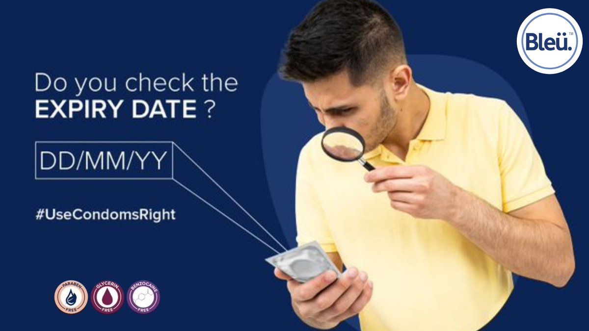 bleucares's tweet photo. Before using a condom, check the date of manufacturing and expiry. When a condom is past its date of expiry or not stored properly, there is a possibility for its latex to break down. 
Buy our natural condoms Online 
https://t.co/uVbOTN5Th5
#safesex #condomuse #switchtobleu #bleu https://t.co/5xm54xnCmx