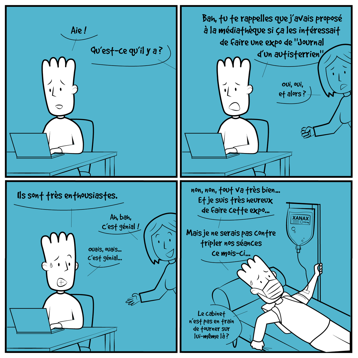 autisterrien's tweet photo. Bon et j'exagère sur cette BD. Même si j'ai eu quand même un petit coup de chaud lors de la réponse, après un premier rendez-vous bienveillant, je vous rassure que tout va pour le mieux 🙂 🙂 https://t.co/enR1cwQJTe