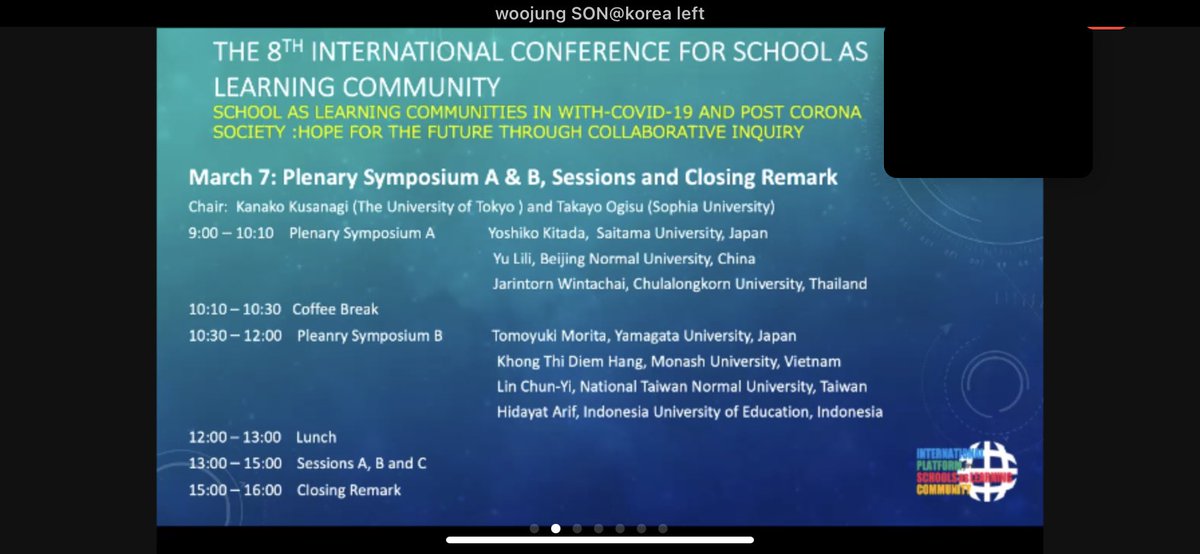 Prof Manabu Sato closes the first day of the 8th SLC conference in Japan and online. Insightful reflections from keynote speakers <a href="/drdudley13/">Pete Dudley</a> Dr Christine Lee and Prof Kiyomi Akita on the effect of the pandemic on equity and the nature of schooling.