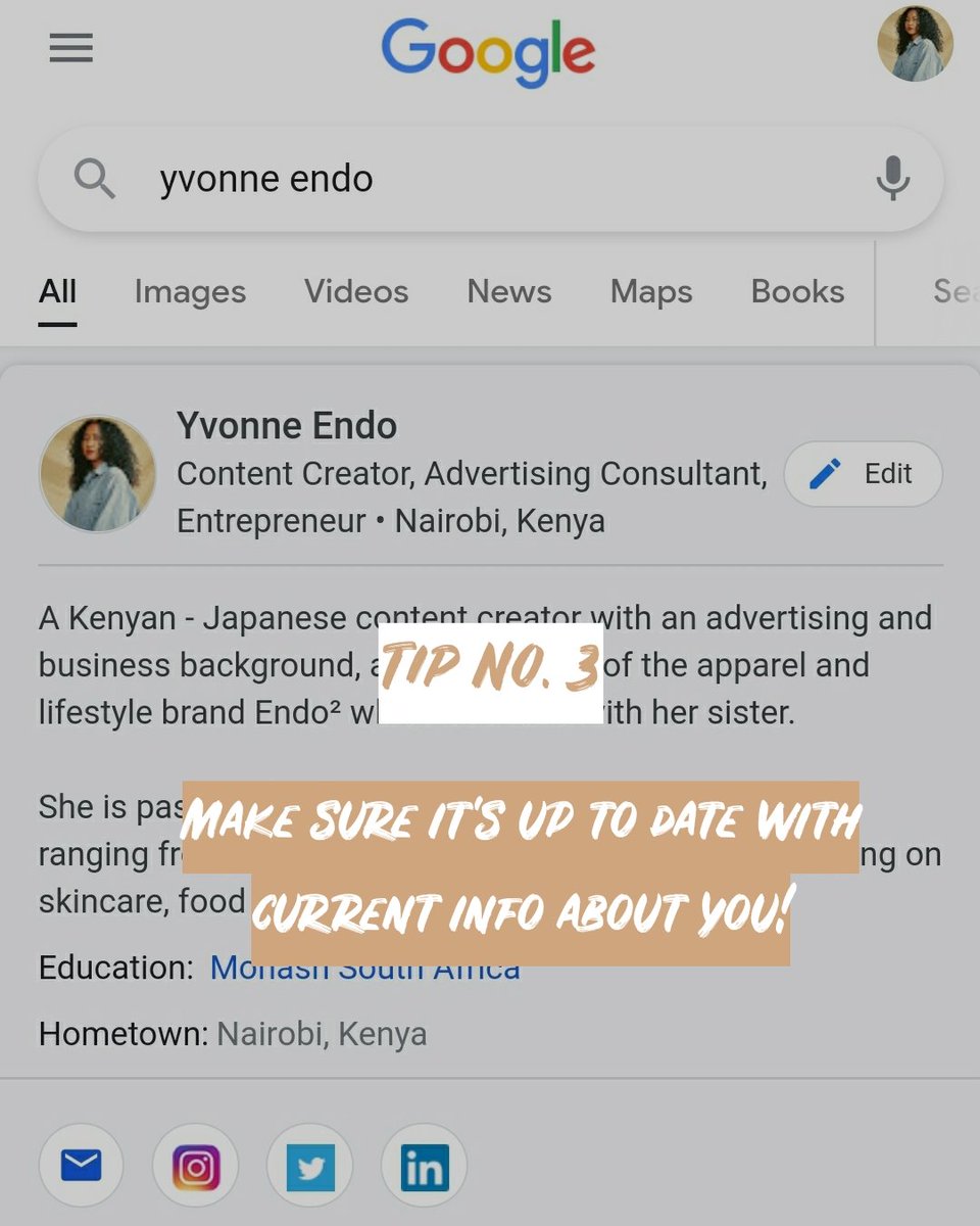 yvonnendo's tweet photo. 3. Make sure it's up to date with current info about you!
Lemme know how it goes!
#AddMeToSearch #PeopleCards https://t.co/mW3jOvBHgr