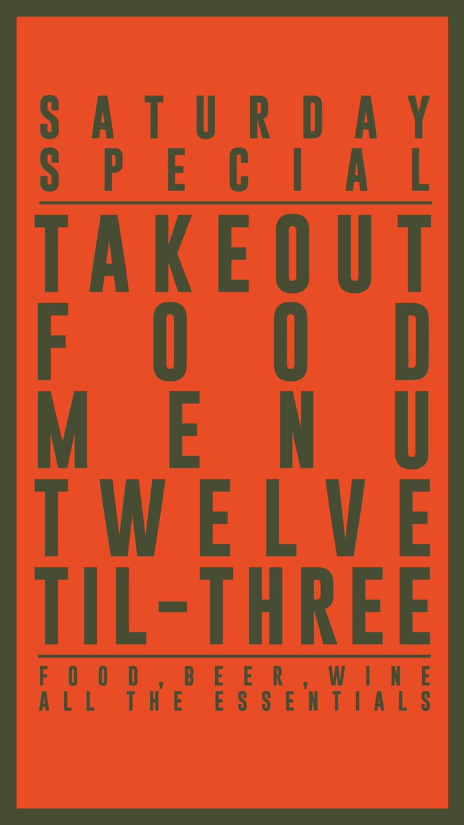 ClothStore81's tweet image. This Saturday’s takeout menu...