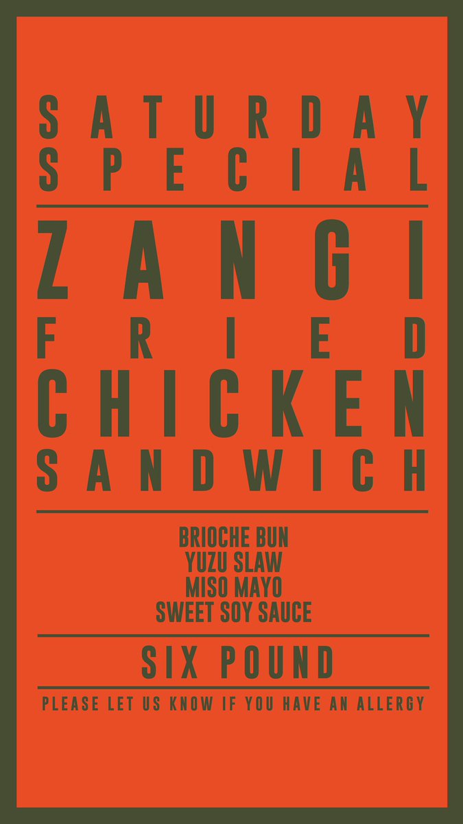 ClothStore81's tweet image. This Saturday’s takeout menu...