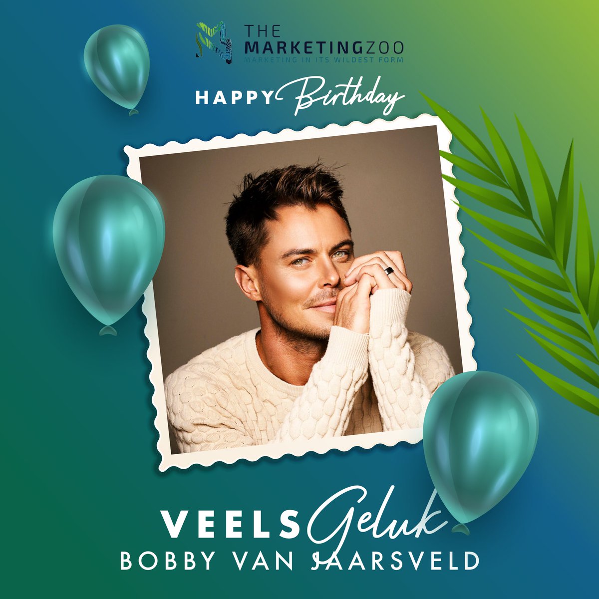 𝕍𝕖𝕖𝕝𝕤 𝔾𝕖𝕝𝕦𝕜
🥳👏🤩🎈
Baie geluk <a href="/bobbyvjaarsveld/">BOBBY VAN JAARSVELD</a> , ons wens vir jou 'n mooi nuwe lewensjaar toe vol vreugde en geluk! Los gerus vir hom 'n spesiale verjaarsdagboodskap in die kommentaar ... 👇

#HappyBirthday #VeelsGeluk