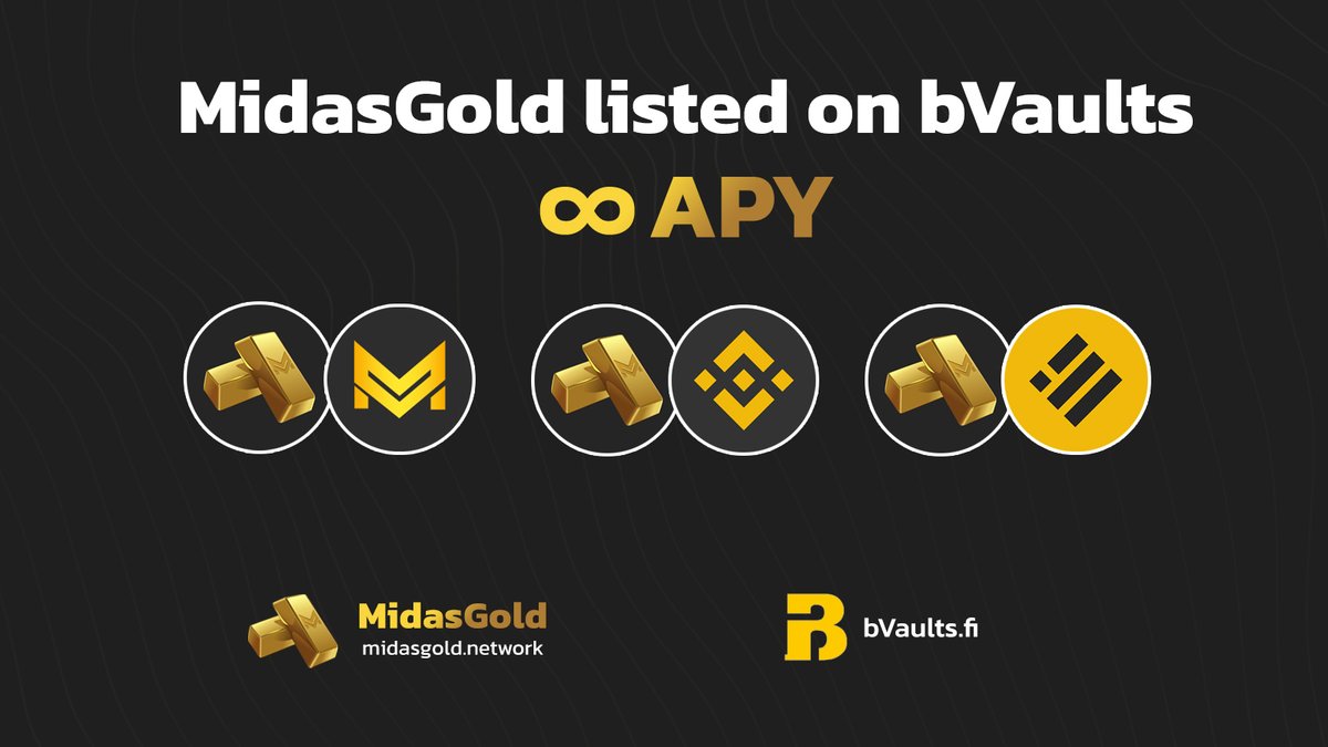 MidasGoldFi's tweet image. @MidasGold $MDG is now ready for farming on @BearnFi's bVaults with ∞ APY 🔥🔥🔥
👉bvaults.fi
👉midasgold.network/farms
Buy $MDG:
bsc.valuedefi.io/#/vswap?inputC…
$MDG #BSC #BinanceSmartChain