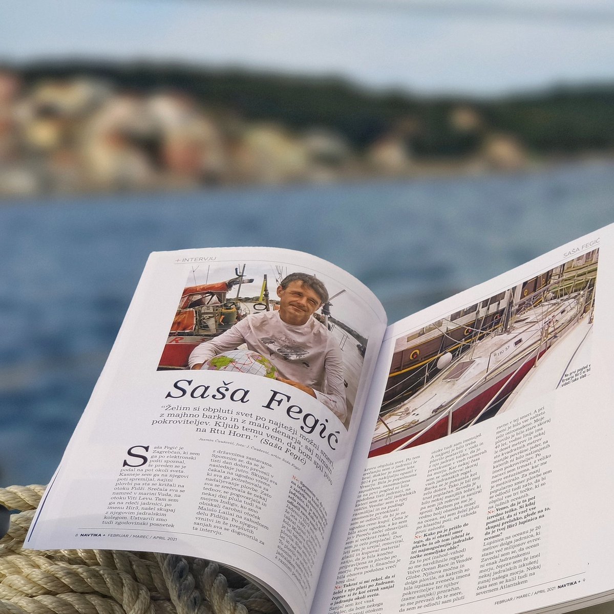 hir3sailstrong's tweet photo. Me, myself and I😁. Interview in Navtika Plus (for my Slovenian friends😉).
#sailingmagazine #HIR3across3OCEANS #hir3 #sailstrong #sailtribe #sailingtribe #sailor #seaman #sailorlife https://t.co/7XCPjPby90