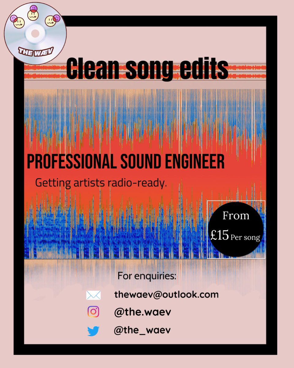 THE_WAEV's tweet image. 🗣ARTISTS❗️

Looking to push your latest single/project on radio?

Be sure to get your clean versions made!

Just drop me a DM 🙏🏽📈 

#CleanEdit #RadioEdit #CleanVersion