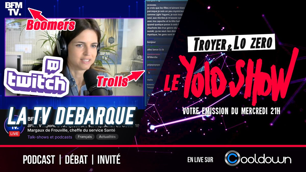 Le Yolo Show | Actu & anecdotes pop culture 🎬 (@leyoloshow) on Twitter photo L'arrivée sur #Twitch de <a href="/SamuelEtienne/">Samuel Etienne</a> , notre petit préférés à tous n'était en fait qu'un signe précurseur… Débarquent derrière France 2, Arte, Tf1, BFM TV et même l'Elysée !?
youtube.com/watch?v=9Wtfh6…
#BFM #TF1 #Stream #podcast
<a href="/RT4French/">FrenchRT</a> <a href="/PetitesChaines/">SoutienYoutubeurs</a> <a href="/Cooldownfr/">Cooldown</a> L'arrivée sur #Twitch de <a href="/SamuelEtienne/">Samuel Etienne</a> , notre petit préférés à tous n'était en fait qu'un signe précurseur… Débarquent derrière France 2, Arte, Tf1, BFM TV et même l'Elysée !?
youtube.com/watch?v=9Wtfh6…
#BFM #TF1 #Stream #podcast
<a href="/RT4French/">FrenchRT</a> <a href="/PetitesChaines/">SoutienYoutubeurs</a> <a href="/Cooldownfr/">Cooldown</a>