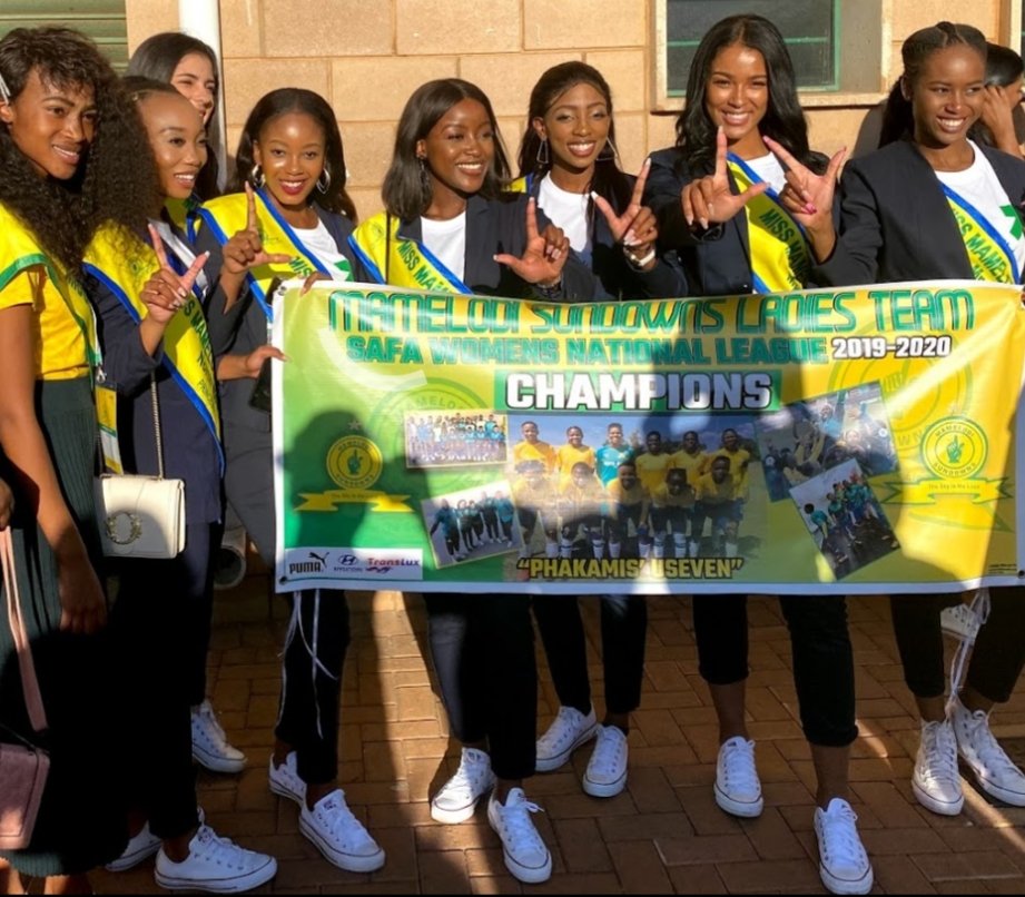MissSundowns_'s tweet photo. During our #MissMS20CampWeek, we had the pleasure of attending the last #TOTALCAF match played by @Masandawana in 2020. Though the results weren't as anticipated but we certainly treasure the moments & experiences.
Look at us now,we are at it and we are bringing it home #CAFCL https://t.co/0MbcSe9ajh