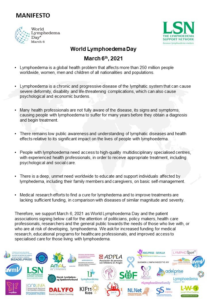 lymphsupport's tweet image. Happy World Lymphoedema Day!!!
To celebrate, why not share the pan-Europe updated manifesto and compression garment document.  #LymphoedemaAwarenessWeek #lymphoedema
