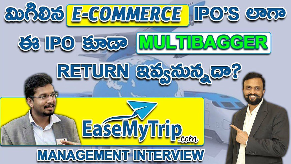 Moneypurseadv's tweet photo. Video link 👉 https://t.co/CUDAVb7sYm #stockmarket #stockanalysis #stock2021 #stockmarkets #stockstowatch #easymytrip #ipo #ipoanalysis #easymytripipoanalysis #ipoanalysisintelugu #Managementinterview https://t.co/ecpdqXS4fl