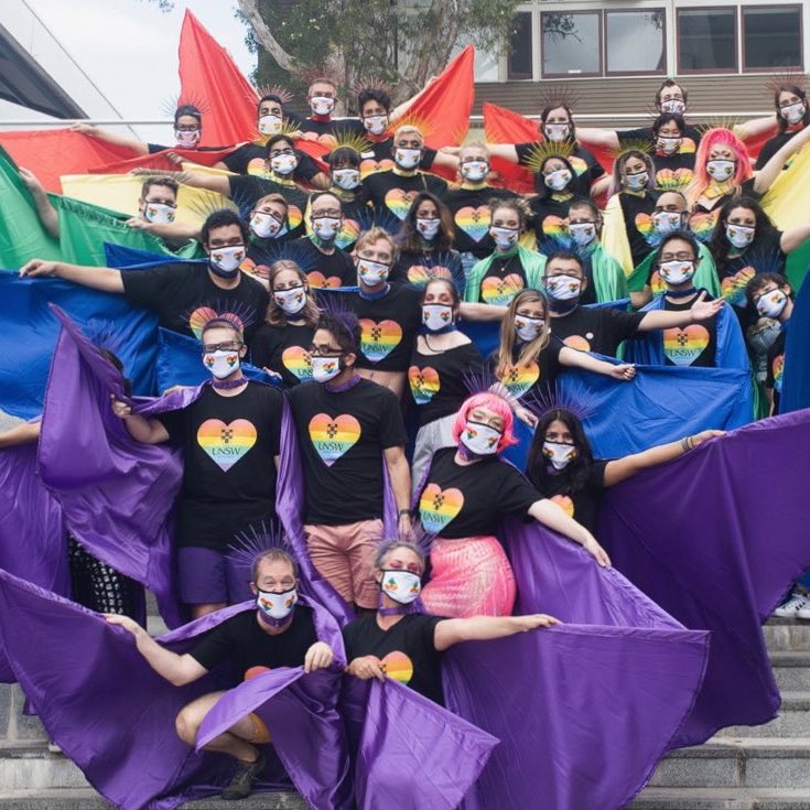 DrEmmaLJohnston's tweet photo. @UNSW Rising up for the Sydney Gay and Lesbian Mardi Gras celebration 2021! The #COVID19 version might have more of us at home on the couch, or by the beach, but the passion & the movement are strong - and LOVE is still LOVE. #MardiGras2021 #MardiGras #UNSWPride #Diversity https://t.co/tzCjK1TfBe