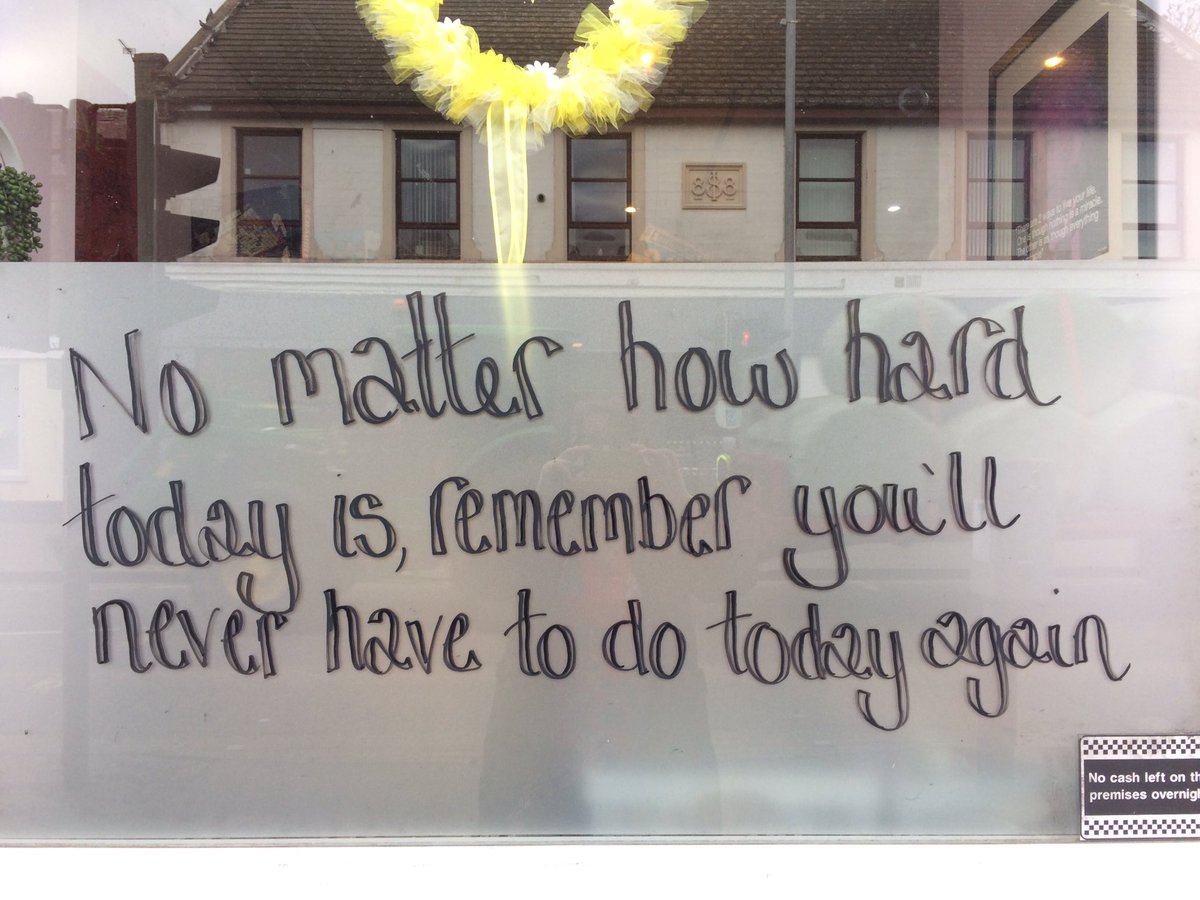 GuidReadsAlva's tweet photo. No matter how hard today is, remember that you’ll never have to do today again.
#sponsoredwindow #guidreads #morethanabookshop #wisewords #quoteoftheday #bookshop #shopwindow #chalkboard #inspiration https://t.co/Z4BzJ6U6Qs