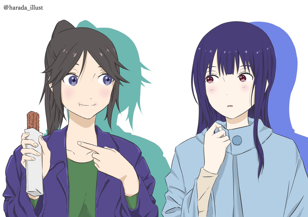 harada_illust's tweet photo. 「みぞれも食べる？」
#飛び立つ君の背を見上げる #響けユーフォニアム #リズと青い鳥 #傘木希美 #鎧塚みぞれ #南中カルテット https://t.co/gjZ8NvNBpR
