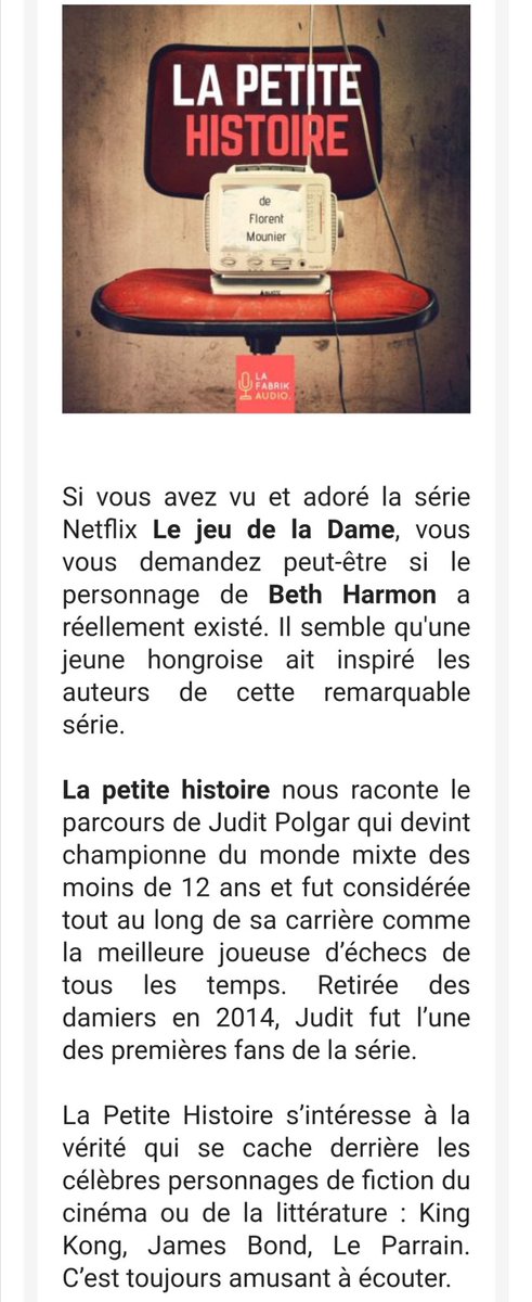#LaPetiteHistoire est dans la dernière newsletter de <a href="/podcastzap/">PODCASTZAP</a> qu'on vous recommande de lire forcément !
Merci pour cette mise en lumière qui fait toujours plaisir 🙏🙏🙏.
Et bravo pour cette newsletter bien fournie !
#podcast #podcasthistoire #histoire #histoires #podcasts