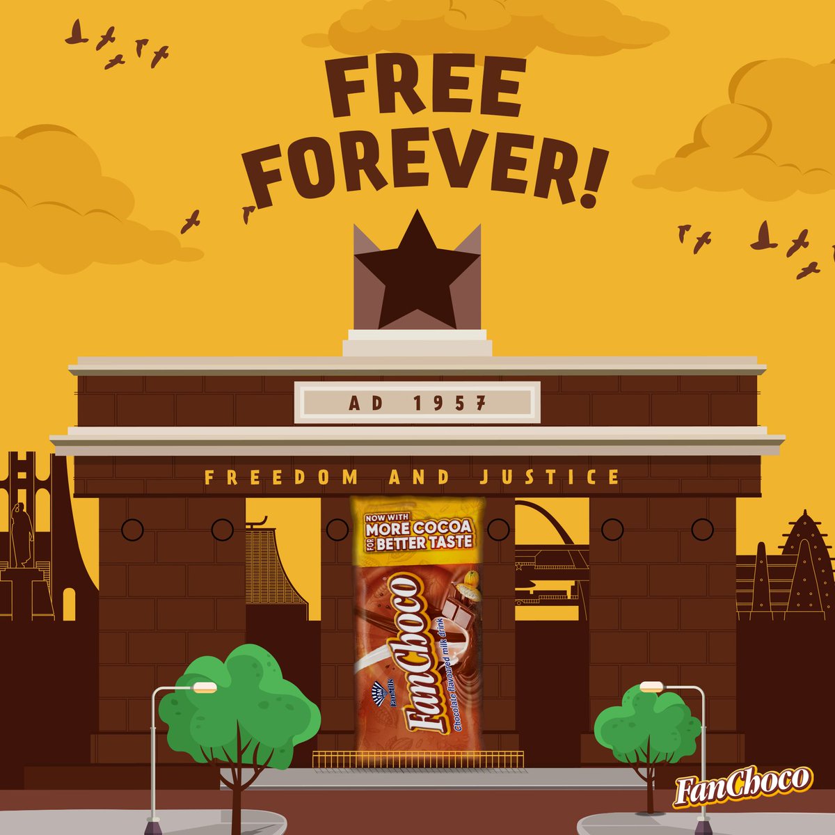 FanChocoGhana's tweet photo. We hope you can feel the pride of being a part of this beautiful nation. May this day be unique and truly memorable.

#FanChoco #MoreCocoa #BetterTaste https://t.co/5ekWjBzOhi