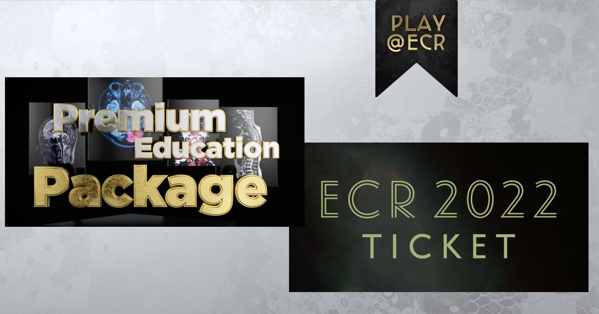 Have you tried PLAY@ECR yet? Click through to our expo, answer quiz questions or watch a video to collect points at our participating booths for a daily chance to win the ESR Premium Education Package or a Ticket for ECR 2022! Find out more connect.myesr.org/ecr2021/
