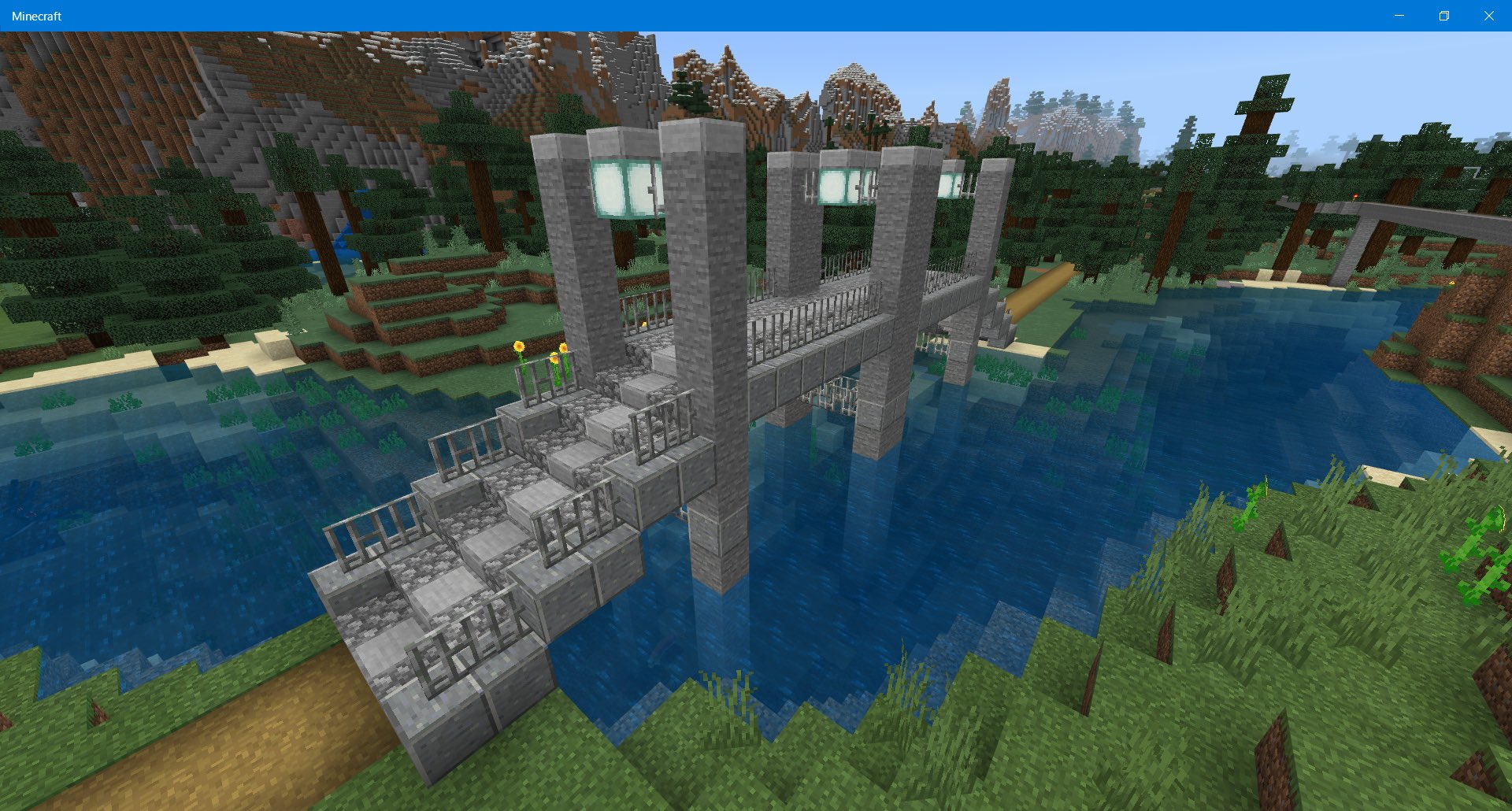 とくべえ Tokubei マイクラ Minecraft 橋を作りました 石などを使って T Co Inlrtag4ma Twitter