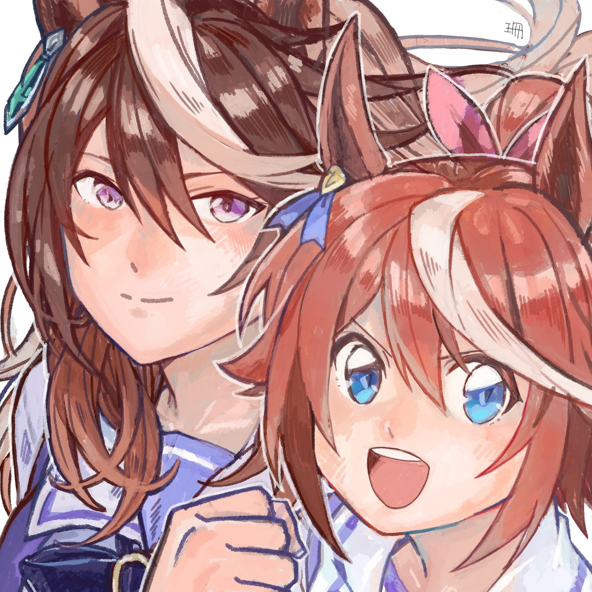 ウマ娘のトウカイテイオーとシンボリルドルフ 珊のイラスト ウマ娘のトウカイテイオーとシンボリルドルフ 珊のイラスト