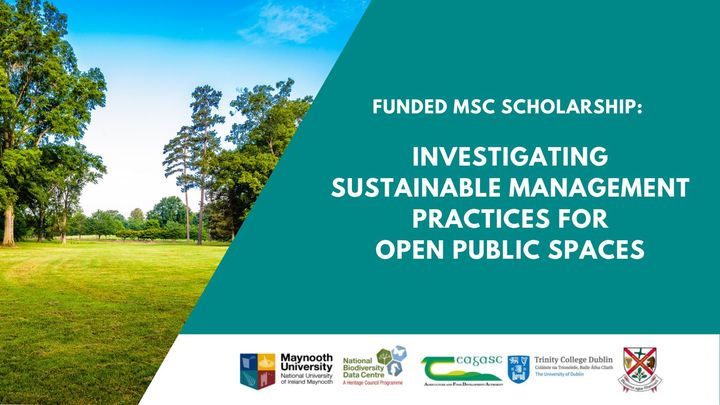 📜👩‍🎓Funded MSc scholarship with <a href="/MaynoothUni/">Maynooth University</a>: Investigating Sustainable Management Practices for Open Public Spaces 

Working with <a href="/Kildarecoco/">Kildare County Council</a> Parks Department in Sustainable Management Practices for Open Public Spaces.
 
For full details on the MSc ➡ 
bit.ly/MastersFunding…