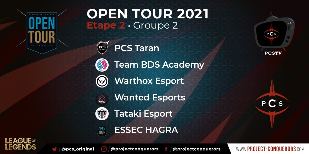 PCS_Original's tweet photo. Hello !
Voici notre poule pour la seconde étape de l'#OTF2021 !
Que le meilleur gagne !
📺#cast dès 12h30 sur https://t.co/GoJOs3YWPk @PCS_TV
🙌GO dans la FANZONE ❤️🖤❤️🖤
➡️https://t.co/hkyXpIEGPn
#PCSFAMILY @lolesports_fr #esport #PCSTARAN https://t.co/OO6E7pptSj