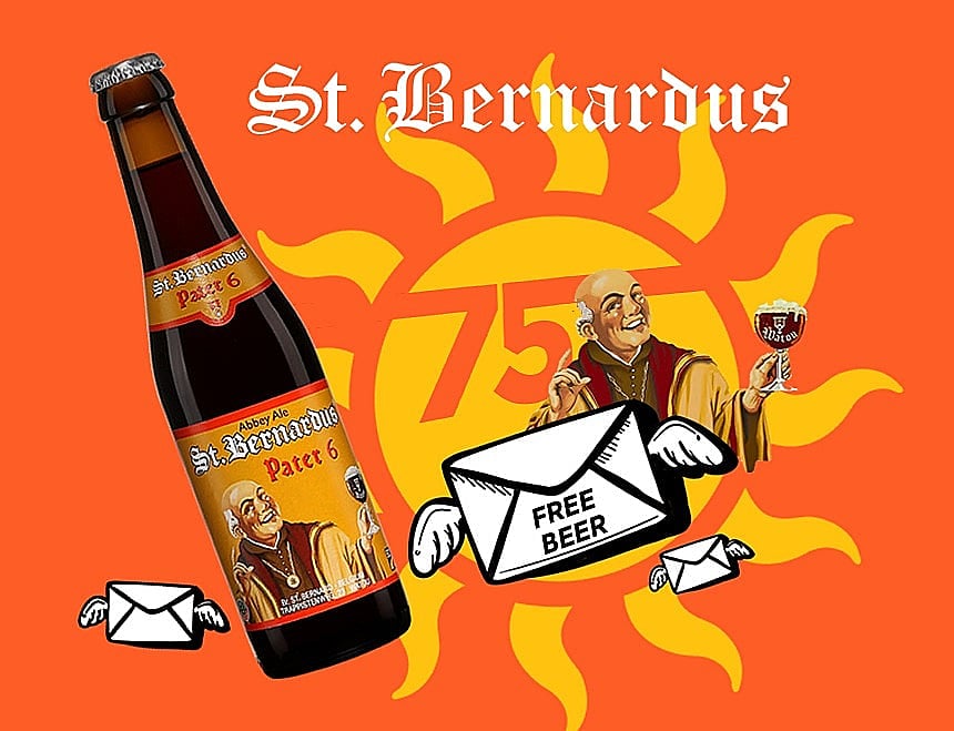 huissouthsea's tweet photo. A FREE BEER! TO CELEBRATE ST BERNARDUS TURNING 75!
AΒ FREE bottle of St Bernardus Pater 6Β (with every order over Β£10)Β -Β voucher code FREEPATER6
Order via https://t.co/DVXrjIaGJc !
#stbernadus #deliveryfood #deliverybeer #belgianfood #belgianbeer #portsmouth #southsea https://t.co/IY0C46F8mZ